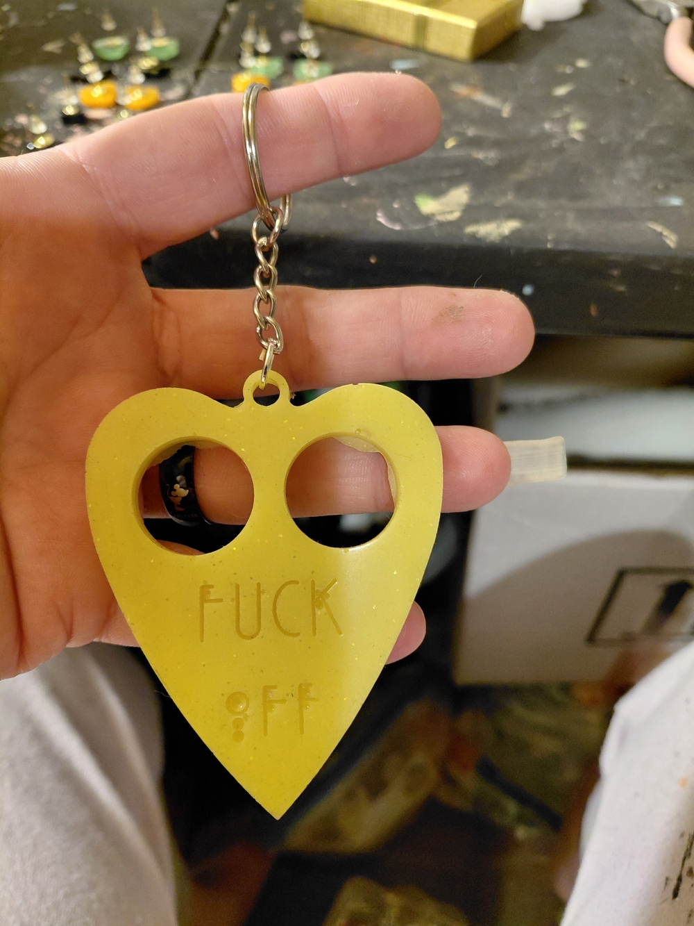 Yellow Heart Keychain - Unbranded